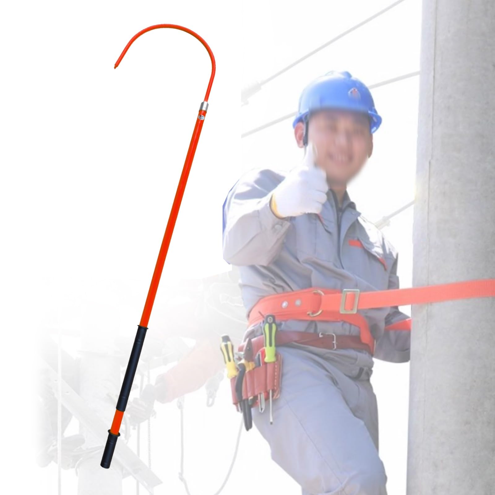 JKJZSALJ Safety Rescue Hook,Emergency Insulated Rescue Hook, 9.8Ft High Voltage Safety Tool, Anti-Electrocution Body Pull Rod, Life-Saving Electrical Rescue Stick-35Kv,Red,35kV,4.9ft/1.5m
