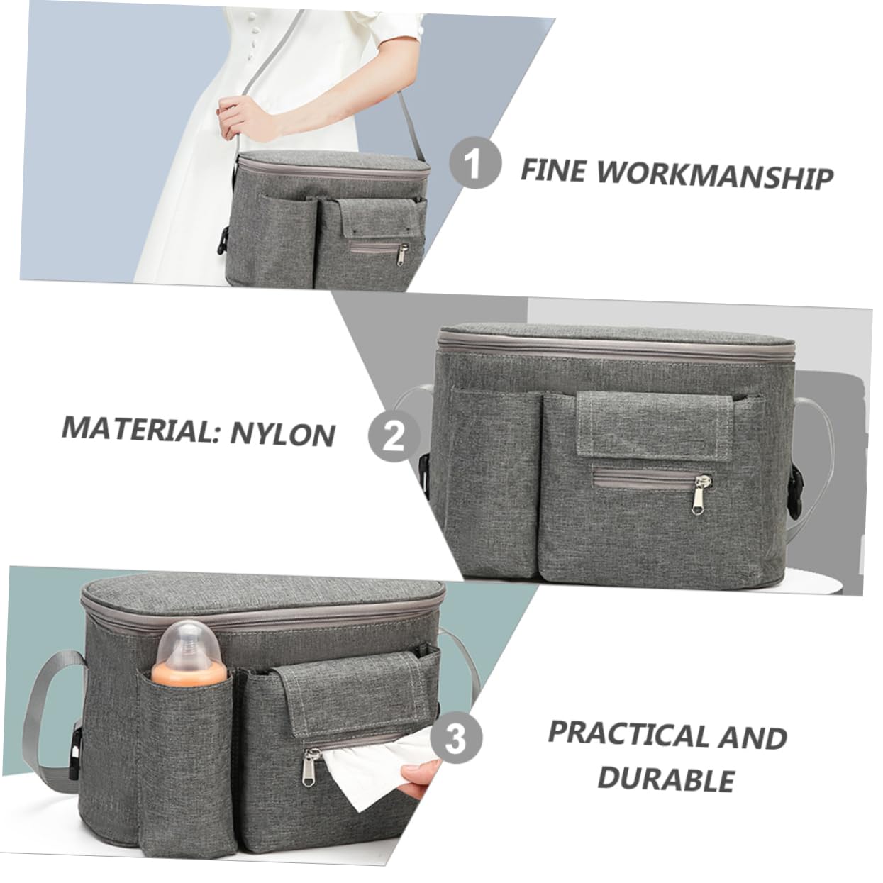 ibasenice 2stücke Multifunktionale Wasserdichte Wickeltasche Für Kinderwagen Zum Aufbewahren Von Babyflaschen Und Zubehör Mit Praktischem Design Für Eltern Unterwegs