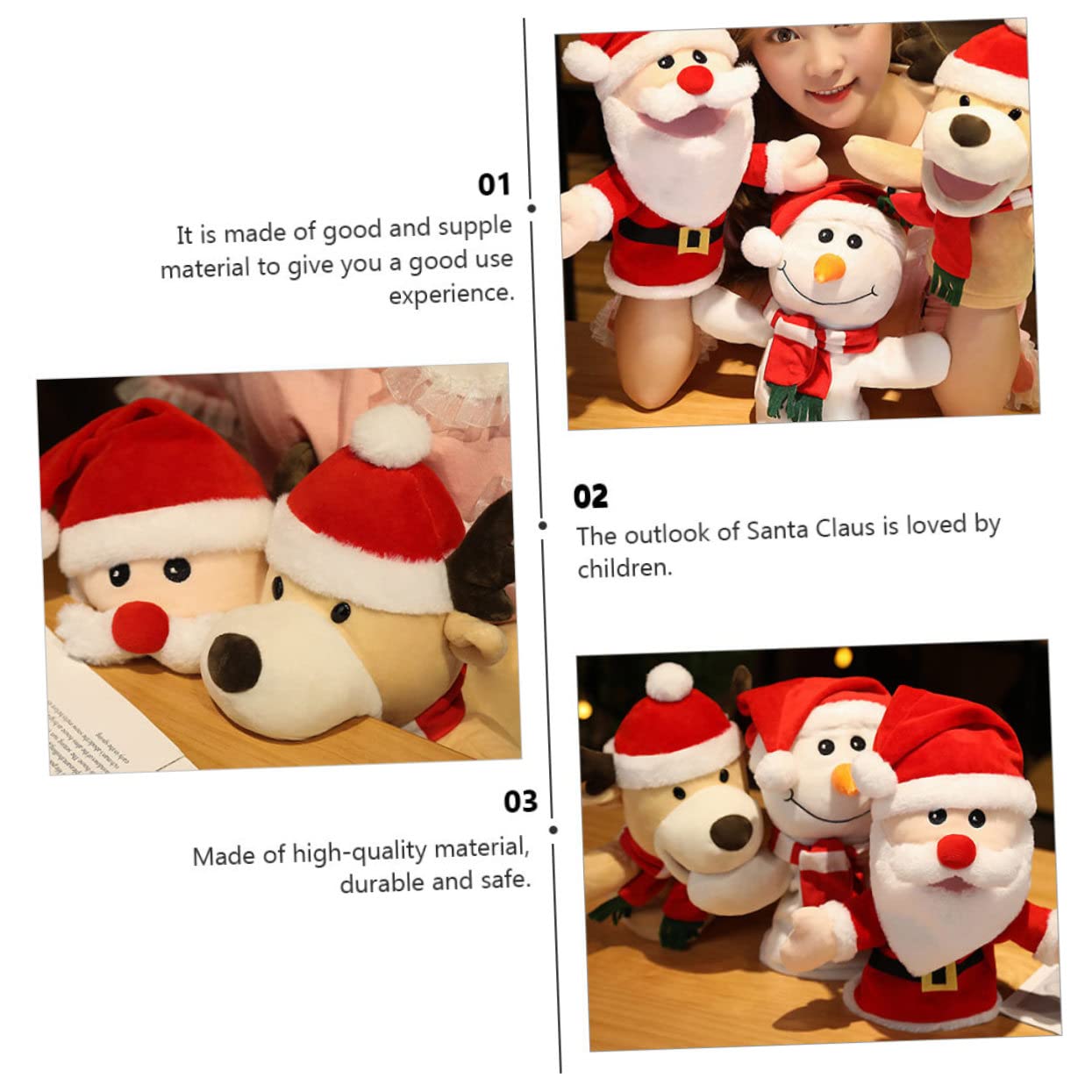Hohopeti Juguetes de Peluche Marioneta de Mano Adorable Forma de Ciervo Navideño para Padres Hijos Títere de Dedo para Juguete Navideño Títere de Ciervo para Interactivo