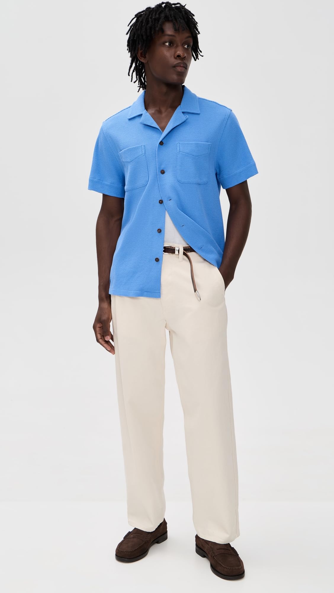 Polo Ralph Lauren Andy Camp-Shirt für Herren, Baumwoll-Leinen, Waffelstrick