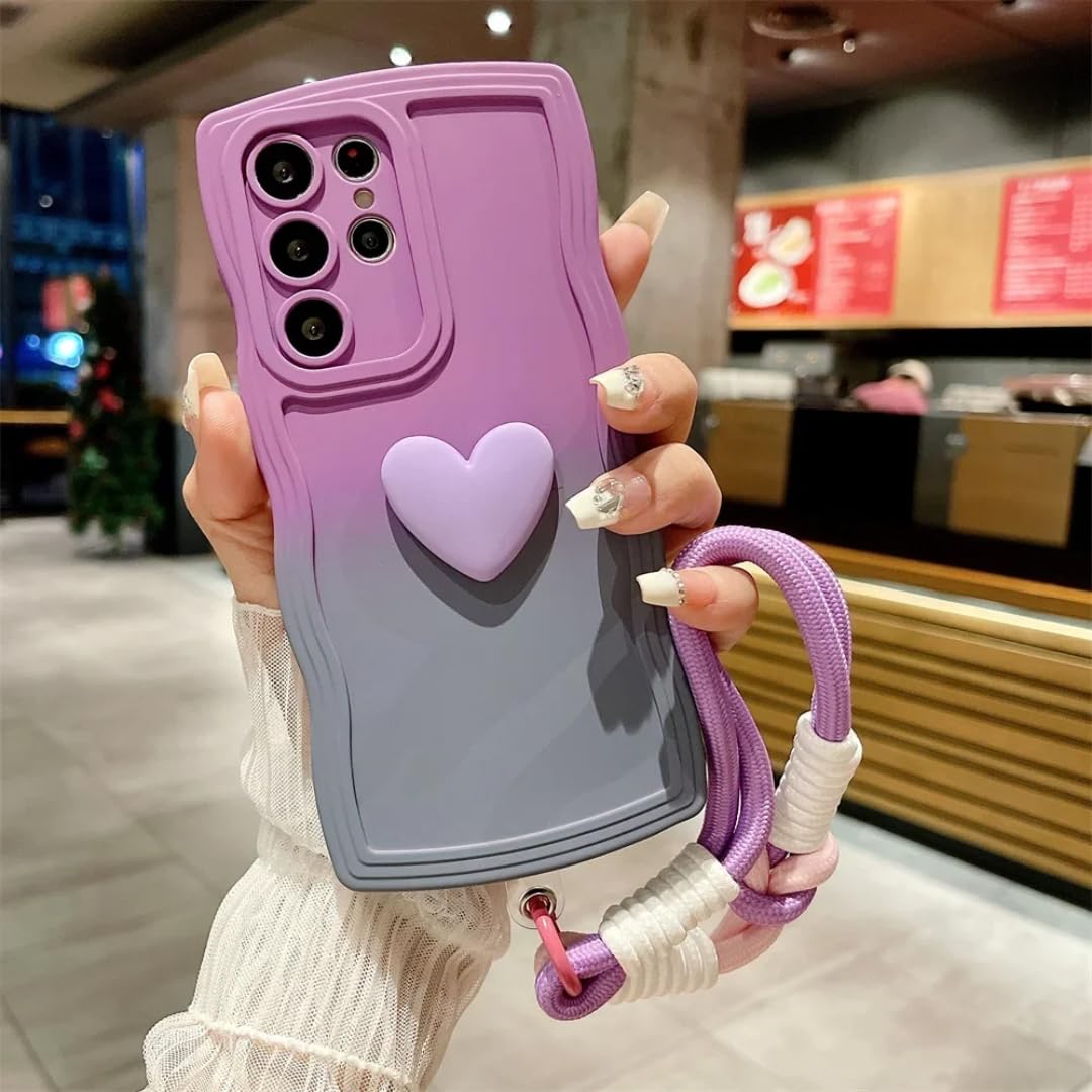 Coque cœur violette pour Samsung A05 au design ondulé souple - 8