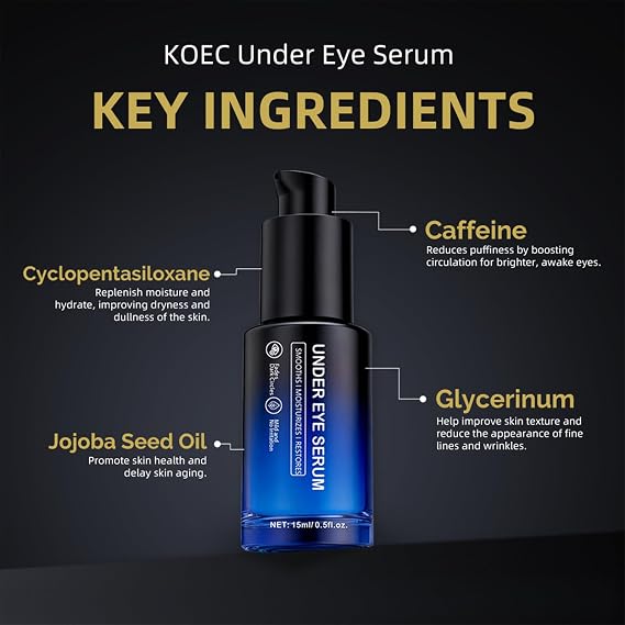 Based Under Eye Elix, Mens Eye Cream For Dark Circles And Puffy Eyes, Eye Cream Anti Aging, Mens Eye Bags Remover, Anti Wrinkle Cream, Hydrating & Revitalising With Caffeine, Korean Skincare (1 Piece)
