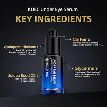 Based Under Eye Elix, Mens Eye Cream For Dark Circles And Puffy Eyes, Eye Cream Anti Aging, Mens Eye Bags Remover, Anti Wrinkle Cream, Hydrating & Revitalising With Caffeine, Korean Skincare (1 Piece)