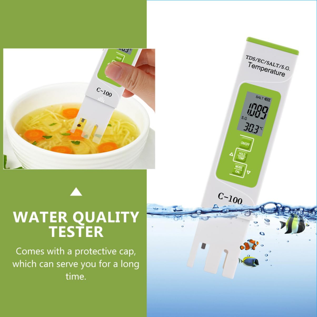 Medidor Agua Analizador De Agua Medidor Ph Acuario Monitor De Potable De Temperatura