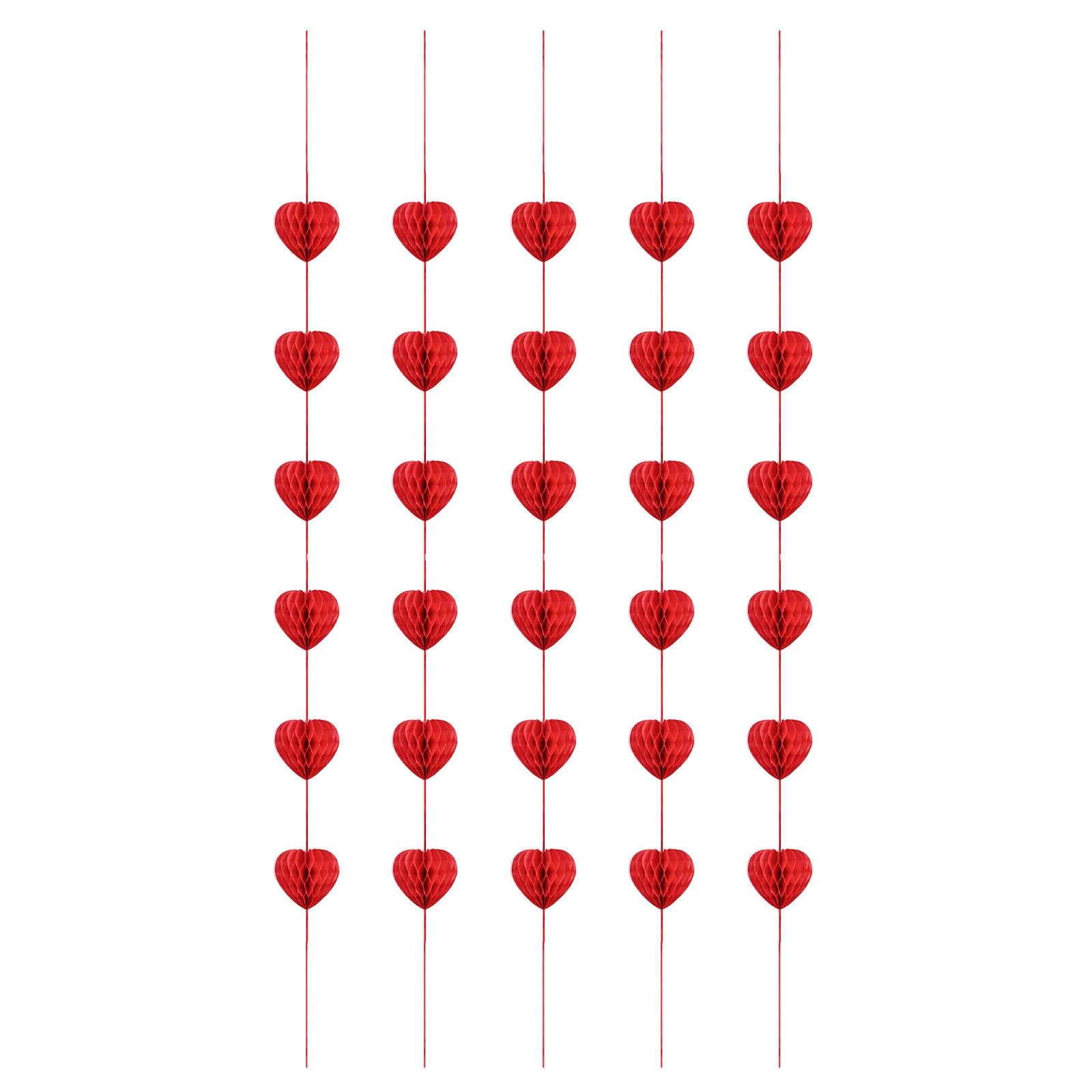 Guirnalda de corazones de papel rojo Toyvian adorno colgante San Valentín