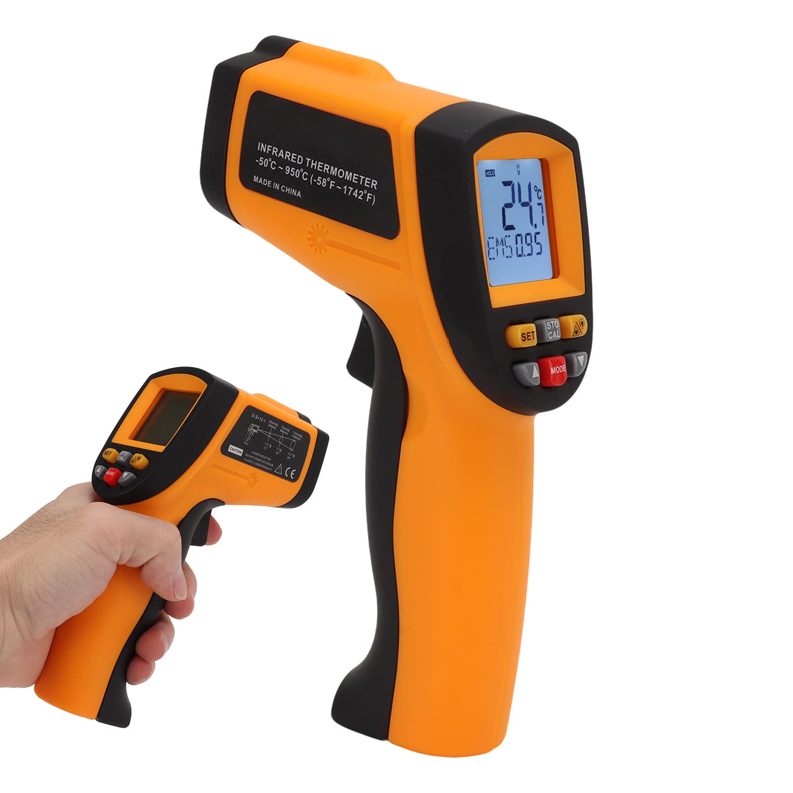 Strumento di misurazione della temperatura portatile senza contatto 900 Termometro a infrarossi per applicazioni industriali nei settori energetico, chimico, caldaie a carbone e