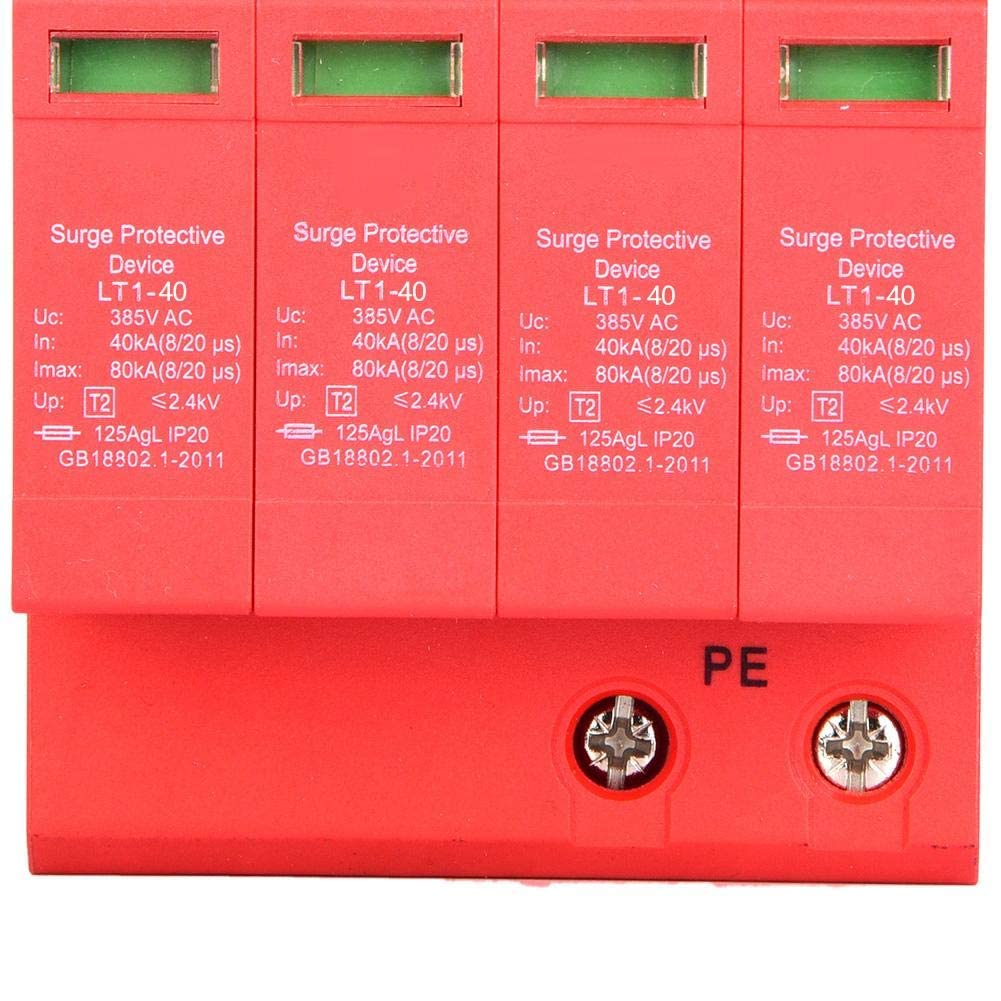 Scaricatore Sovratensioni 4P 385V 20A 40KA per Protezione Casa Ufficio e Impianti Elettrici a Bassa Tensione