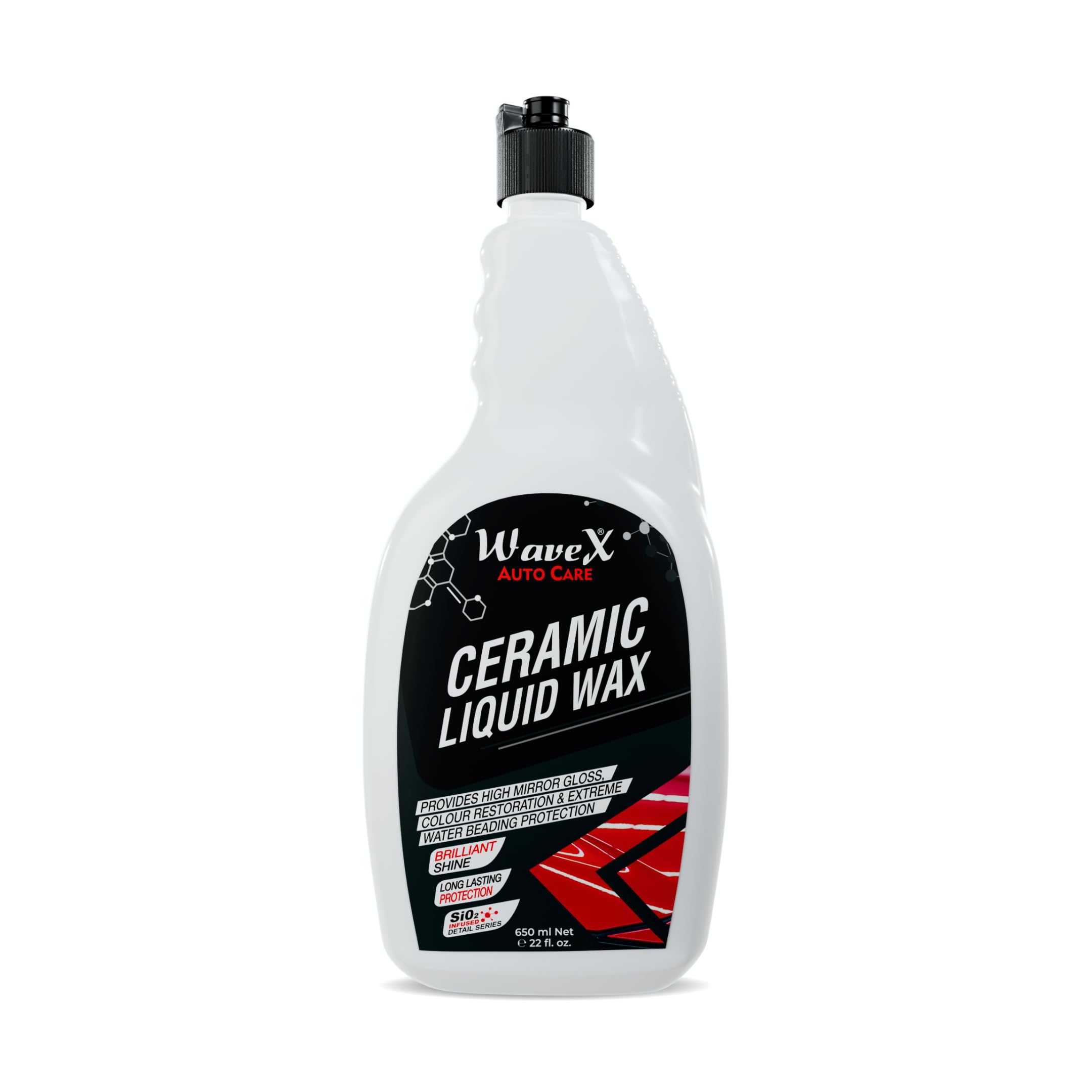 Wavex Car Wax | SiO2 Ceramic Liquid Wax Car Polish 650 ml | Gives Deep Gloss and Ultimate protection