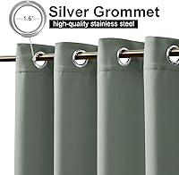 Vista 76 de NICETOWN Cortinas grises para exteriores para patio, impermeables, 2 paneles, resistentes al viento, a prueba de óxido, ojales superiores e