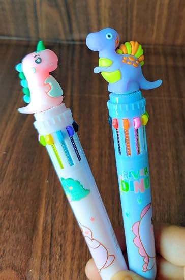 Tera13 Pen for Kids Dinosaur Pen 10 in1 Pen Pen for Girls Beautiful Ball Pen Set for Kid/Return Gift for Girls (1 Piece)