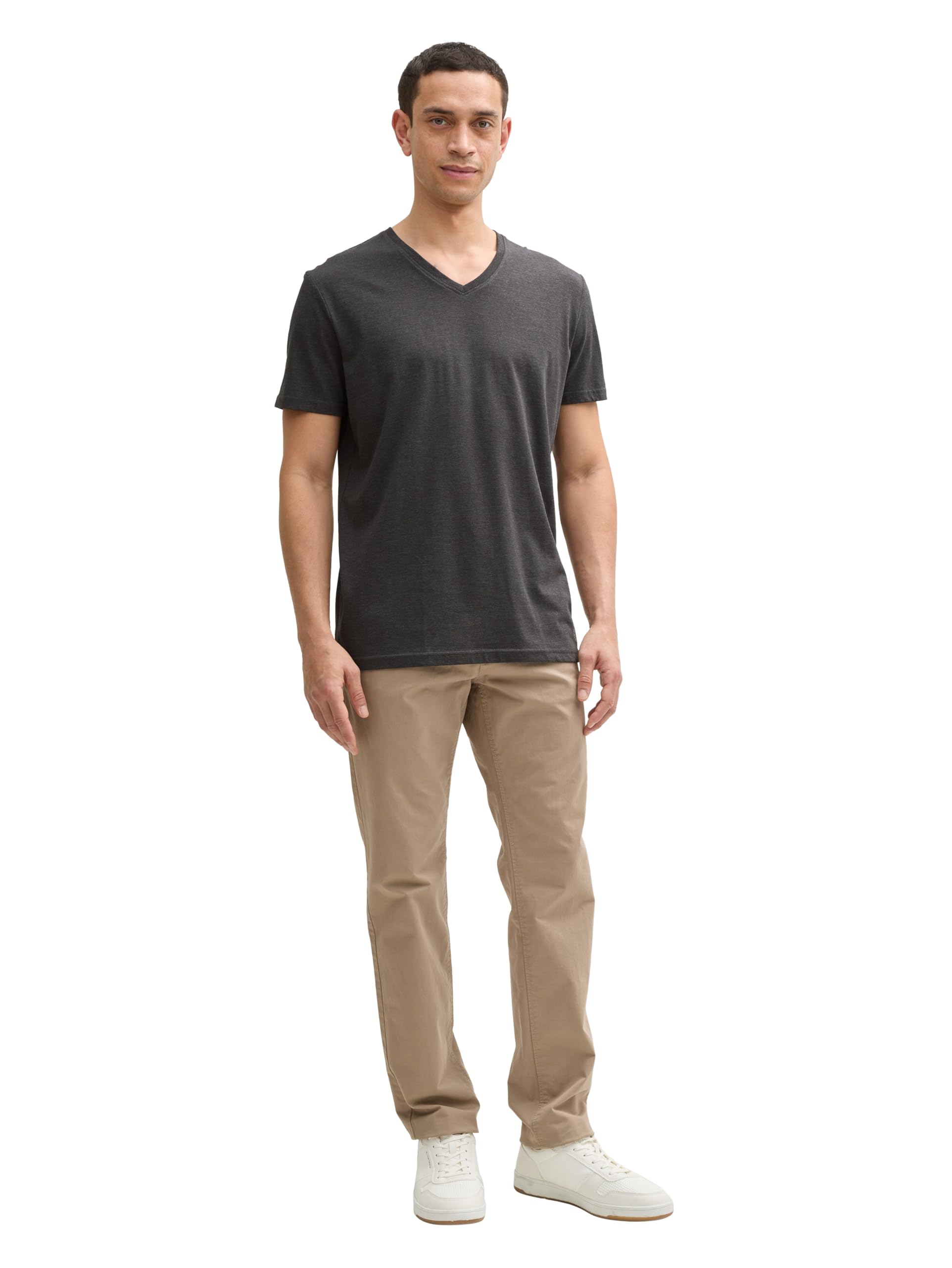 TOM TAILOR Herren T-Shirt mit V-Ausschnitt im Doppelpack, 11086 - Dark Grey Melange, S – Ansicht 4