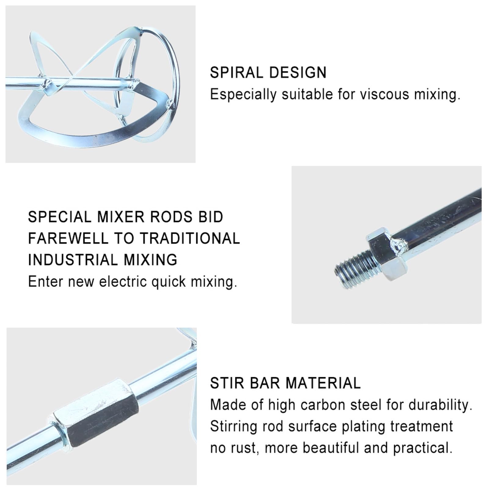 Cement Putty Paint Coating Mixer S-type Threaded For Head Stirring Rod Mixer For Mechanical Rod