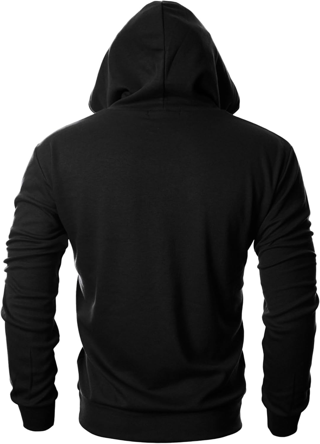 Ohoo Mens Slim Fit Plain Pullover Hoodies Soft Cotton Fabric Sweatshirt Lightweight Long Sleeve with Kanga Pocket