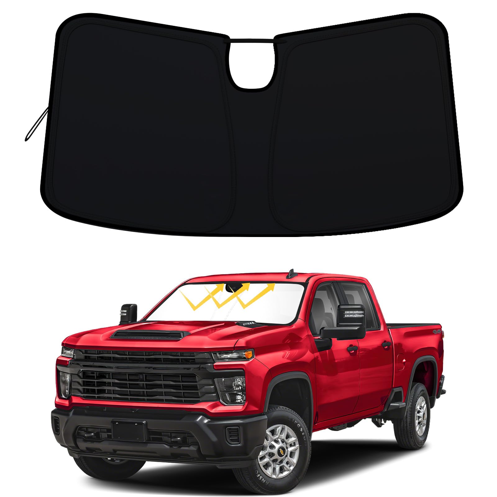 RAVOTOM Windshield Sun Shade for Silverado/Sierra