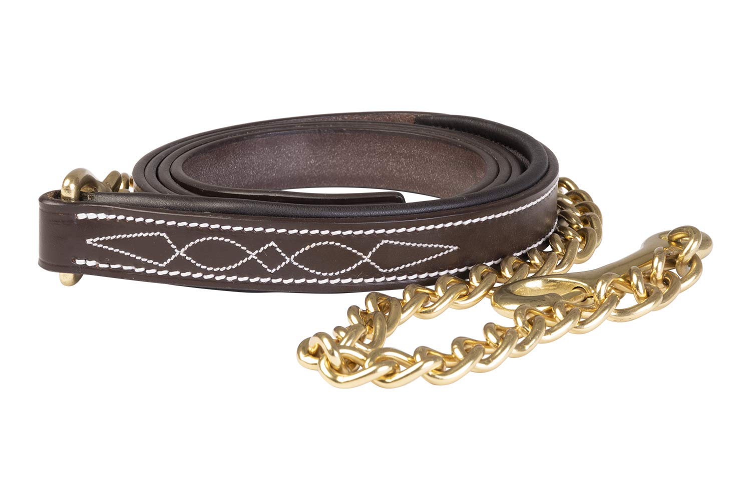 Huntley EquestrianLeather Lead with Chain (Fancy Stitched, Padded)