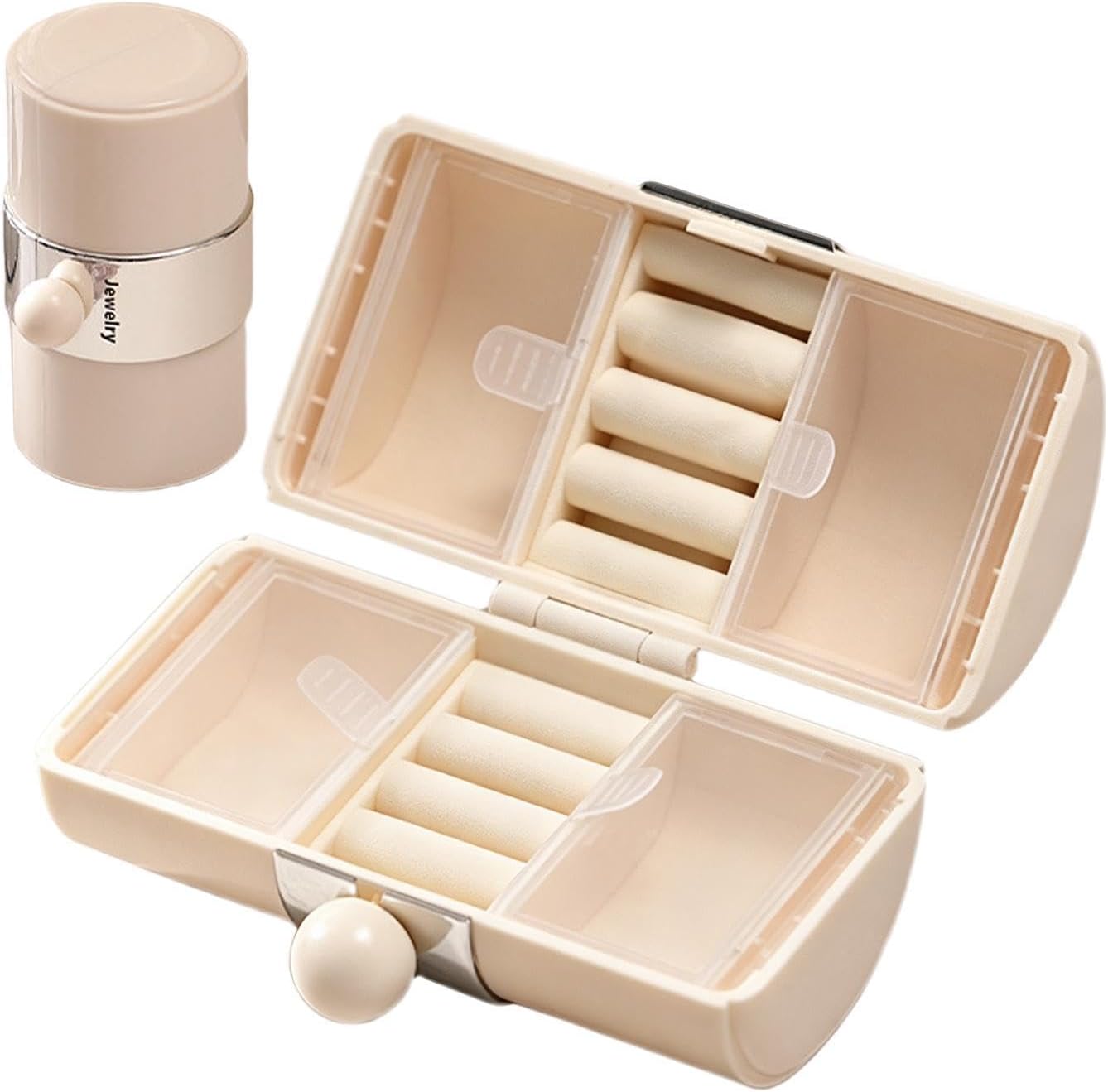 Travel Jewelry Case, Small Jewelry Box, Double Layer Divided Portable