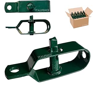 Kit 12x Tendifilo Plastificato Verde Per Recinzione, Rete, Stendibiancheria, In Metallo Da Giardino Per Pali| Set Da 12 Pezzi (12 Pz - Foto 2