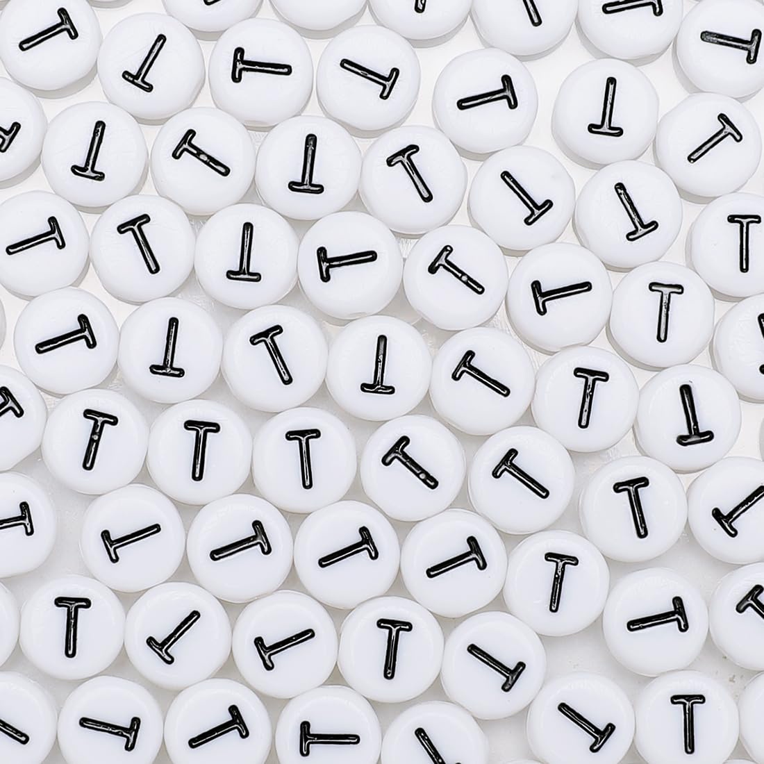 Eppingwin 500 PCS Acrylic Letter Beads, 4x7 mm Round T Beads for Bracelets