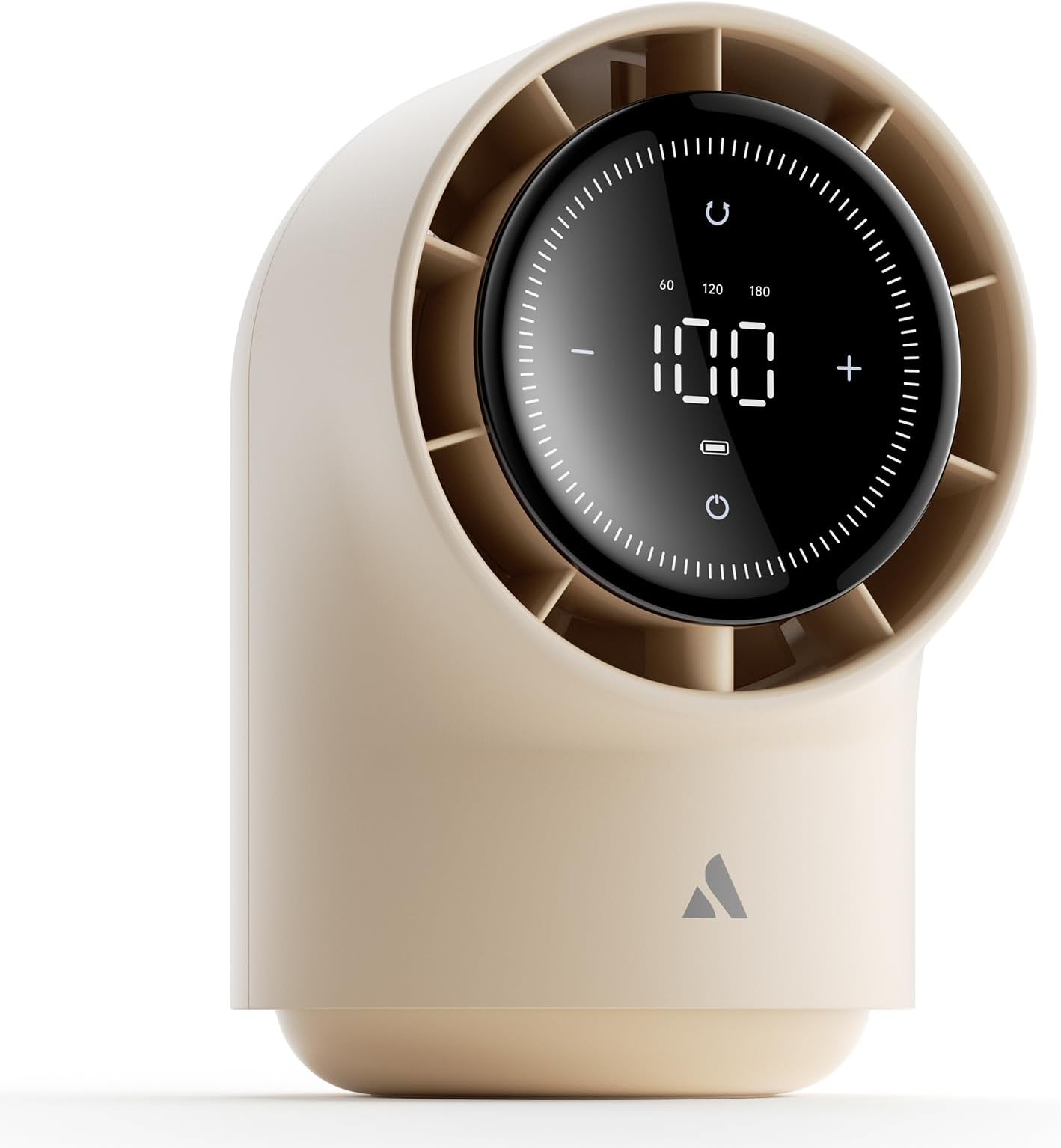 Aecooly Touch Control Desk fan, 100 Speeds Quiet Digital Display 8000mAh Battery Powered Small Table Fan with 3 Oscillation Angles Desktop Fan for Bedroom, Bedside, Office, Travel -Beige