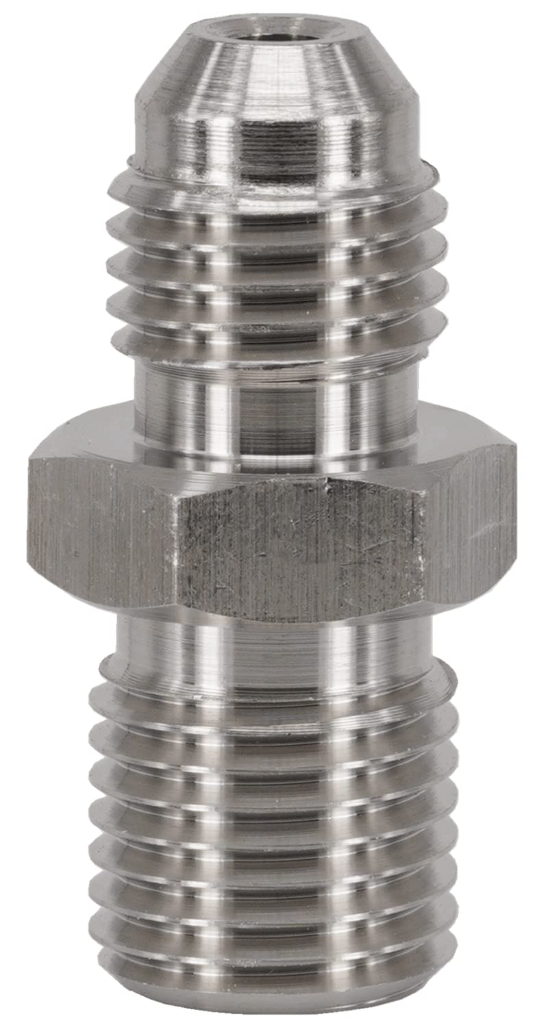 Dsnaduo 4AN AN4 Male Flare to M12x1.25 Pipe Male Stainless Steel Brake Hose Fitting Adapter Union Connector,Brake and Clutch Adapter Fitting