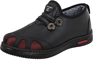 ARtray Botas de invierno cortas de terciopelo para hombre 49, botas de invierno planas y cálidas para mujer, color negro