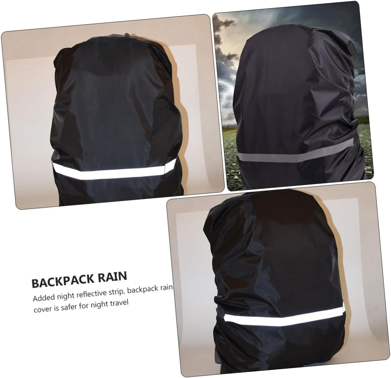 Kisangel Back Covers with Reflective Stripes Rain Protection for Hiking Camping and Outdoor Activities Fits Back