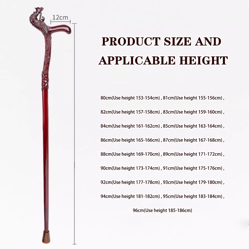 Bastone da Passeggio per Anziani, Bastone da Passeggio in Legno Leggero e Antiscivolo, con Cinturino Polso(95Cm(Use Height 183 184Cm))