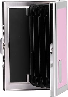 KUIDAMOS Portafoglio con Protezione per Carte, Blocco 6 Slot in PVC Porta Carte di Credito antimagnetico in Acciaio Inossidabile per Contro i borseggiatori elettronici(Rosa)