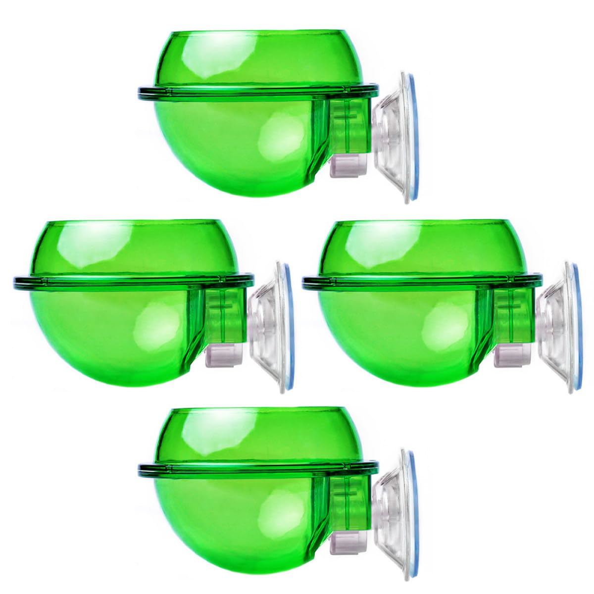 UTHCLO 4pcs Reptile Food Feeder Reptile Feeding Anti-escape Bowl Safe for Pet Use Smooth Surface Abs Material Green Colour for Pet Cage Suitable for Iguana Centipedes