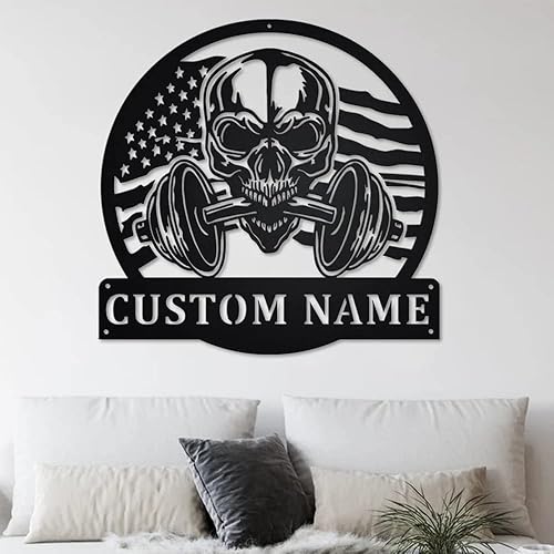 Miniatura 2 de Letrero de gimnasio personalizado – Letrero de decoración de gimnasio en casa personalizado para sala de entrenamiento – Regalos para hombres