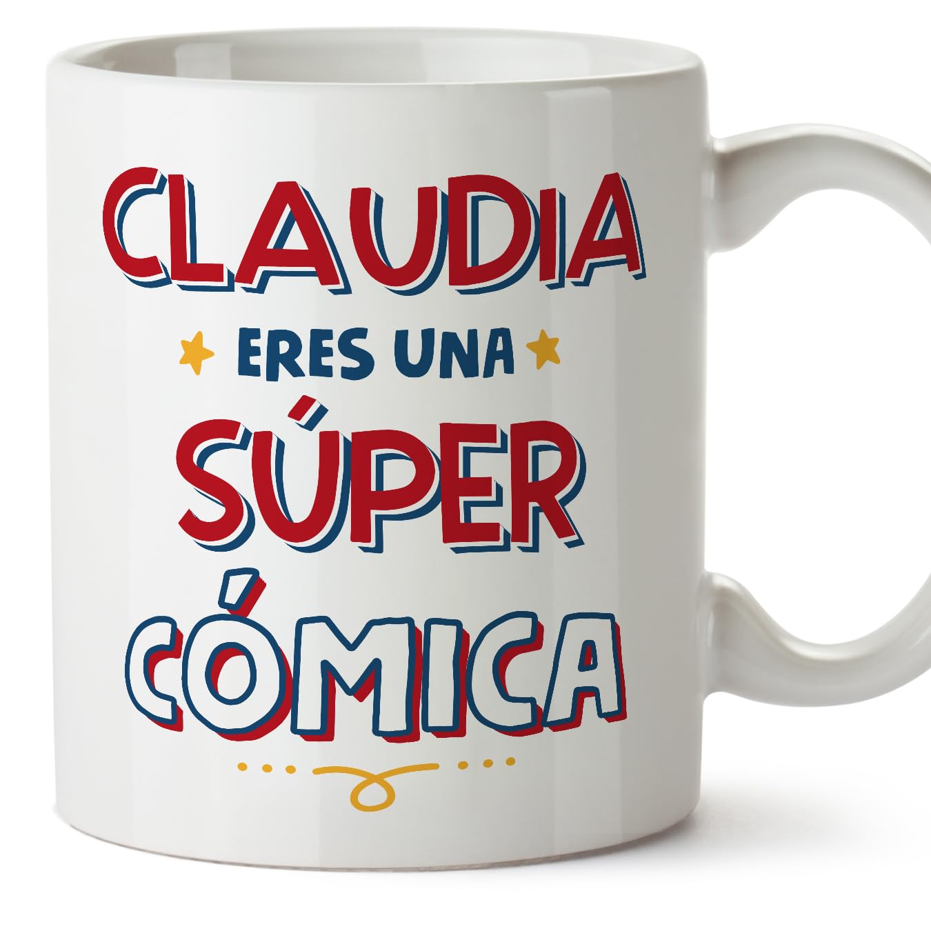 MUGFFINS Personalised Mug for Comedian Woman - in Spanish - Eres Súper - Funny Custom Gift for Colleagues - Ceramic 11oz Mug