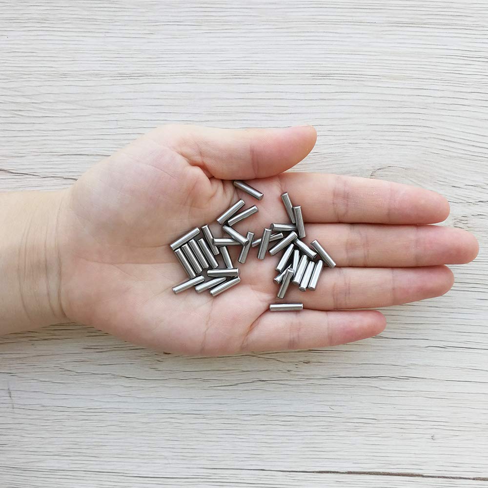 Yesallwas 100pz Spina Centraggio 3 mm x 12 mm Cilindrica Perno , in acciaio inox 304, perno di supporto in metallo per fissare elementi utilizzati in una posizione precisa (3 mm x 12 mm, 100 pezzi)