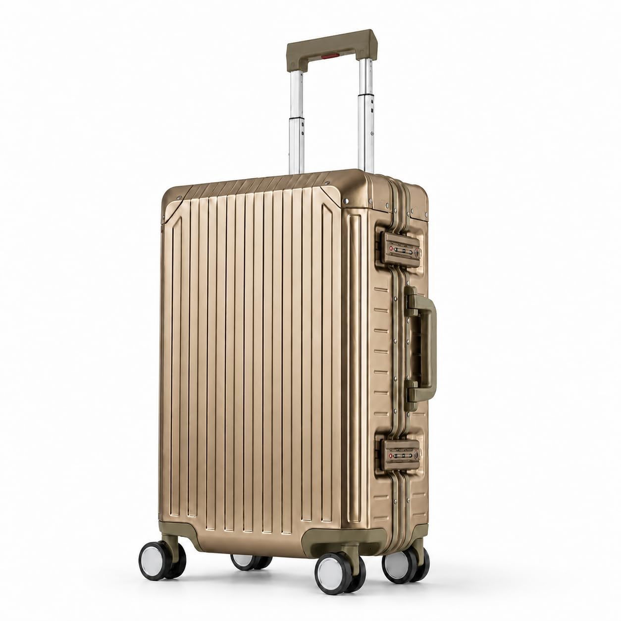 Travelhouse Tokyo Aluminium-Handgepäckkoffer 55 cm – Hartschalenkoffer, TSA-Schlösser, 41,5 L, 4,1 kg, Gold