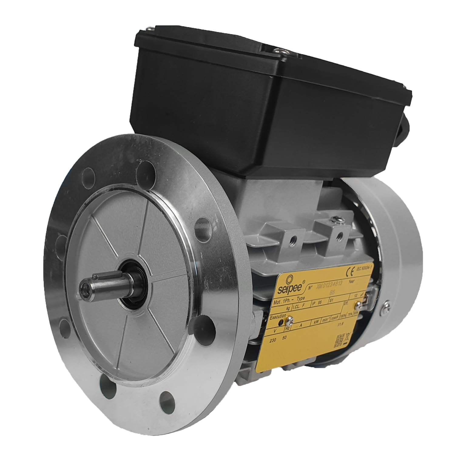 Einphasiger Elektromotor 230 V mit Induktion – 0,25 kW, 0,34 PS, 2800 U/min, B5, MEC 63 – geeignet für Werkstätten, Säulenbohrmaschinen, Förderbänder und andere Maschinen. SAMMA PARTS