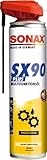 SONAX SX90 Plus Multifunktionsöl mit EasySpray (400 ml) - extreme Schmierwirkung, schützt, konserviert, reinigt & pflegt, silikonfrei, verharzt nicht, transparent | Art-Nr. 04744000