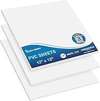 Vista 94 de Mega Format Hojas de plástico de PVC expandido, hoja blanca rígida de 6 x 12 pulgadas para manualidades, señalización y exhibiciones, tablero de PVC
