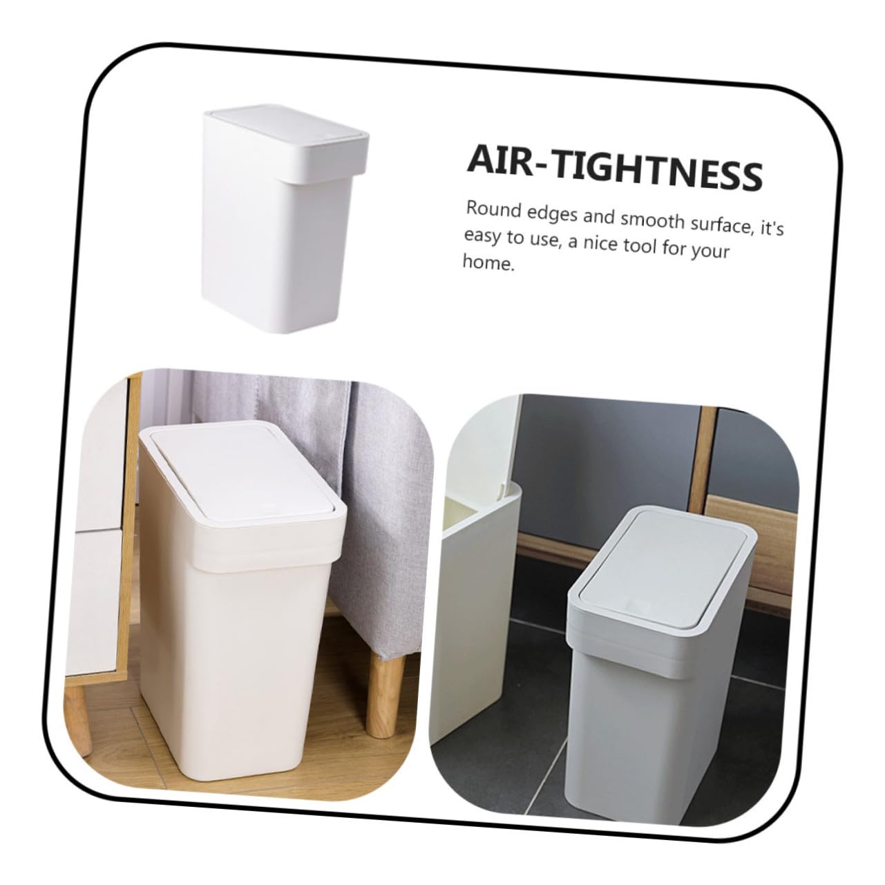 MAGICLULU Waste Basket for Kitchen Press-Type Garbage Container for Home and Office Versatile Odorless Trash Can Sturdy White Design