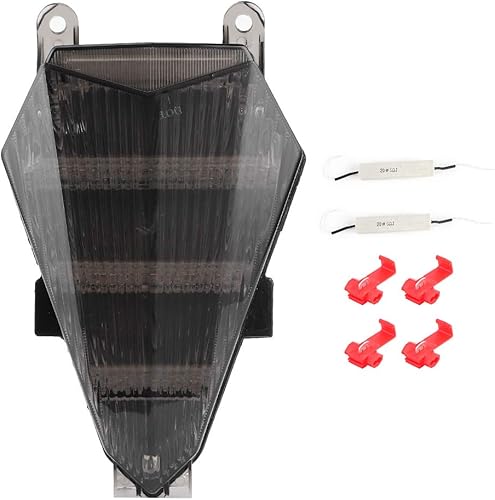 Yamaha R6 - Luz trasera LED para motocicleta, luz trasera ABS + luz trasera LED con lente ahumada de repuesto para YAMAHA YZF-R6 2006-2016