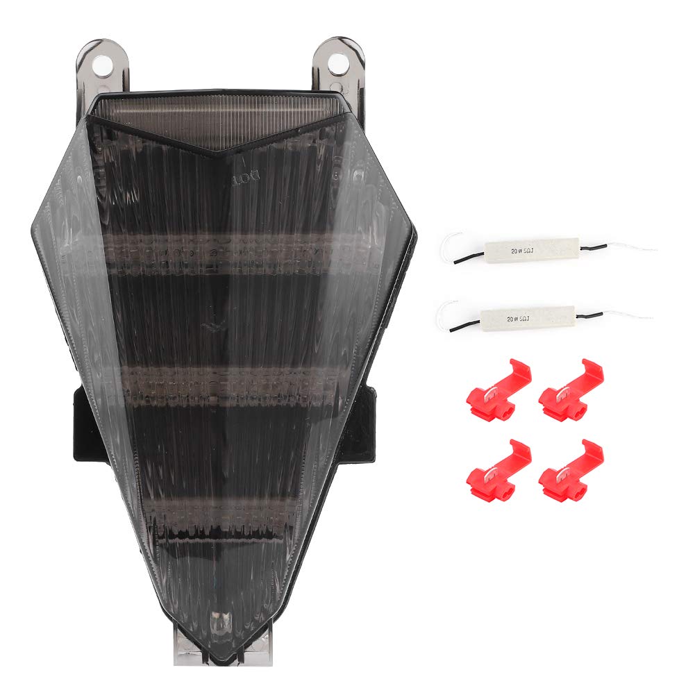 KIMISS Fanale Posteriore a LED Fanale Posteriore a LED per Moto con Indicatori di Direzione Lente Fumosa Adatta per YZF R6 dal 2006 al 2016