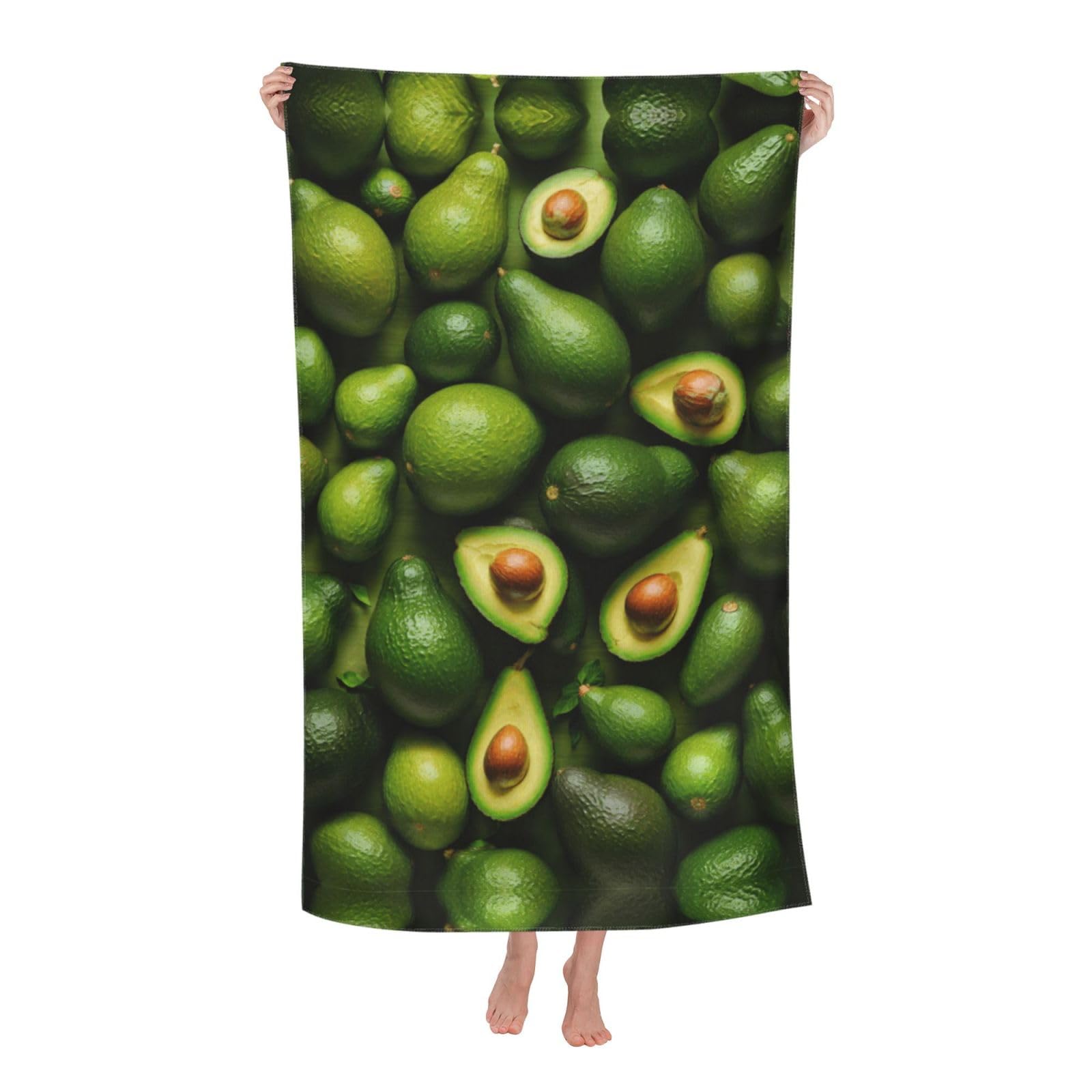 KPXXAQT Avocado Pattern Print Oversized Adult Beach Towel Quick-Dry Travel Swimming Camping Outdoor Adventures