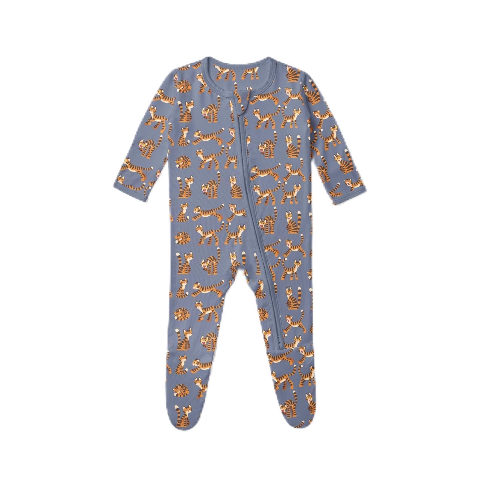 KicKee Baby &amp; Toddler Zipper Footie – Ultra-Soft Viscose from Bamboo Pajamas with Flip Paws &amp; Grips