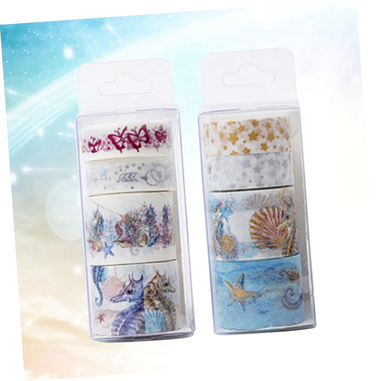 Lurrose 6stücke Cartoon Unterwasserwelt Klebeband Buntes Washi Tape Für Büro Schule Zufälliger Stil Kreatives Basteln Scrapbooking