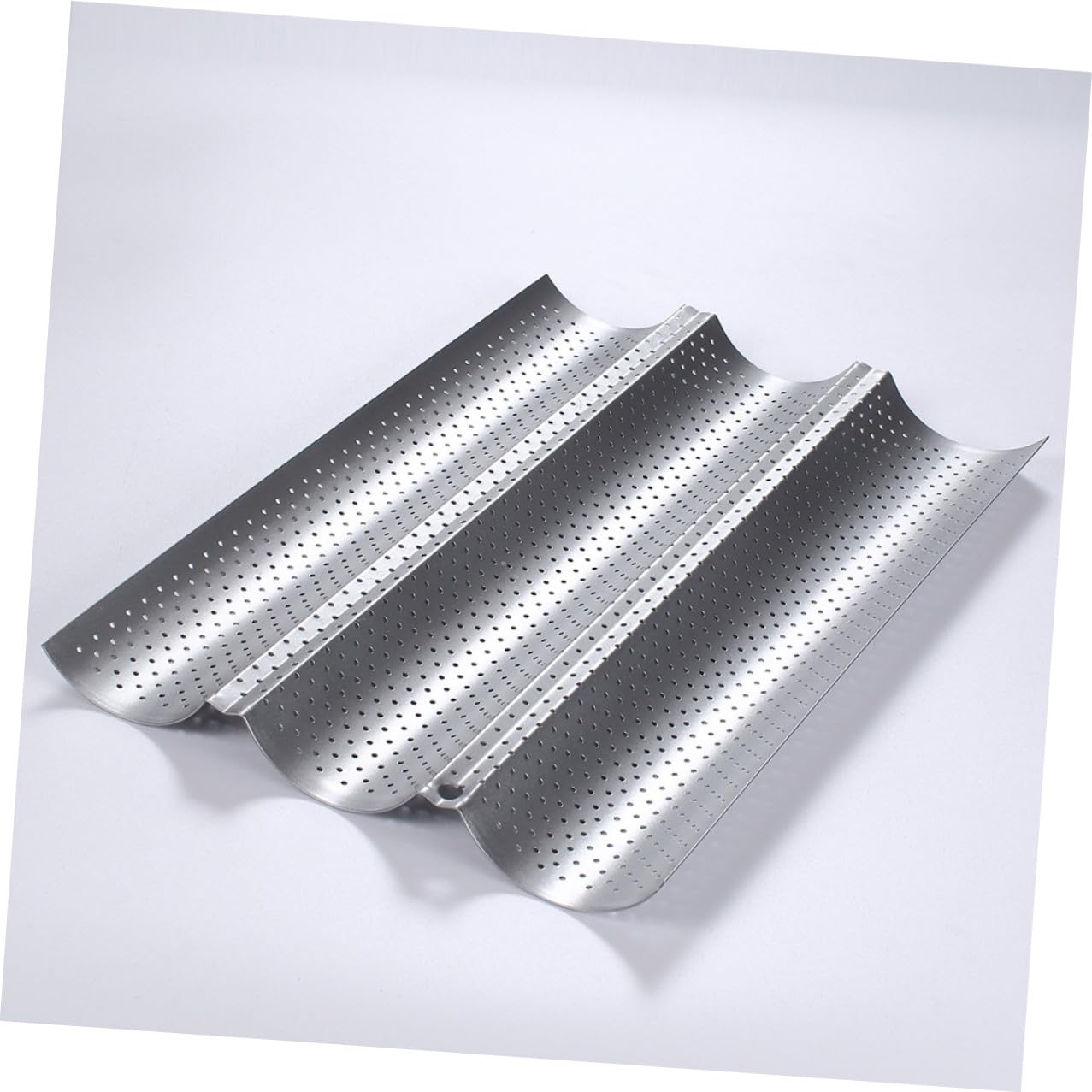 Hohopeti Molde para Hornear Baguette 2piezas de Acero Inoxidable Plata Antiadherente Fácil de Almacenar Multiusos para Panadería y Tienda de Postres