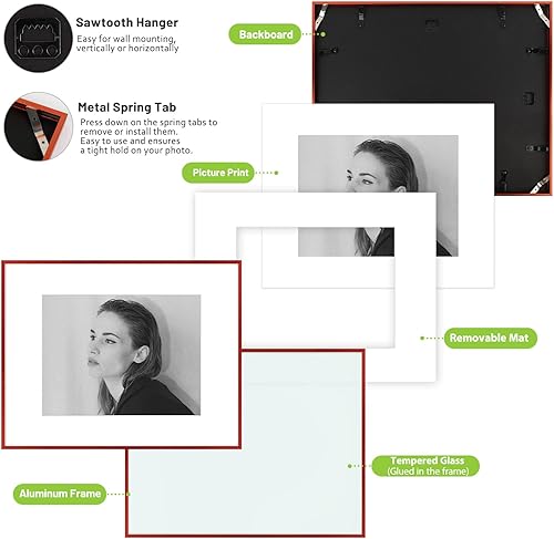 Vista 393 de Golden State Art - Portarretratos de aluminio de 18 x 24 pulgadas - con paspartú para fotos de 16 x 20 pulgadas o sin paspartú para póster de 18 x