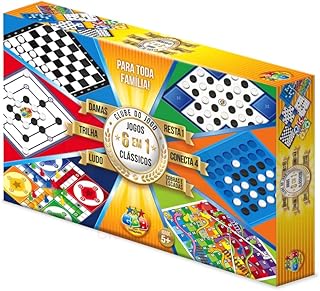 Jogo de Tabuleiro 6 Jogos em 1 Clube do Jogo, GGB Plast, Multicor, 1046