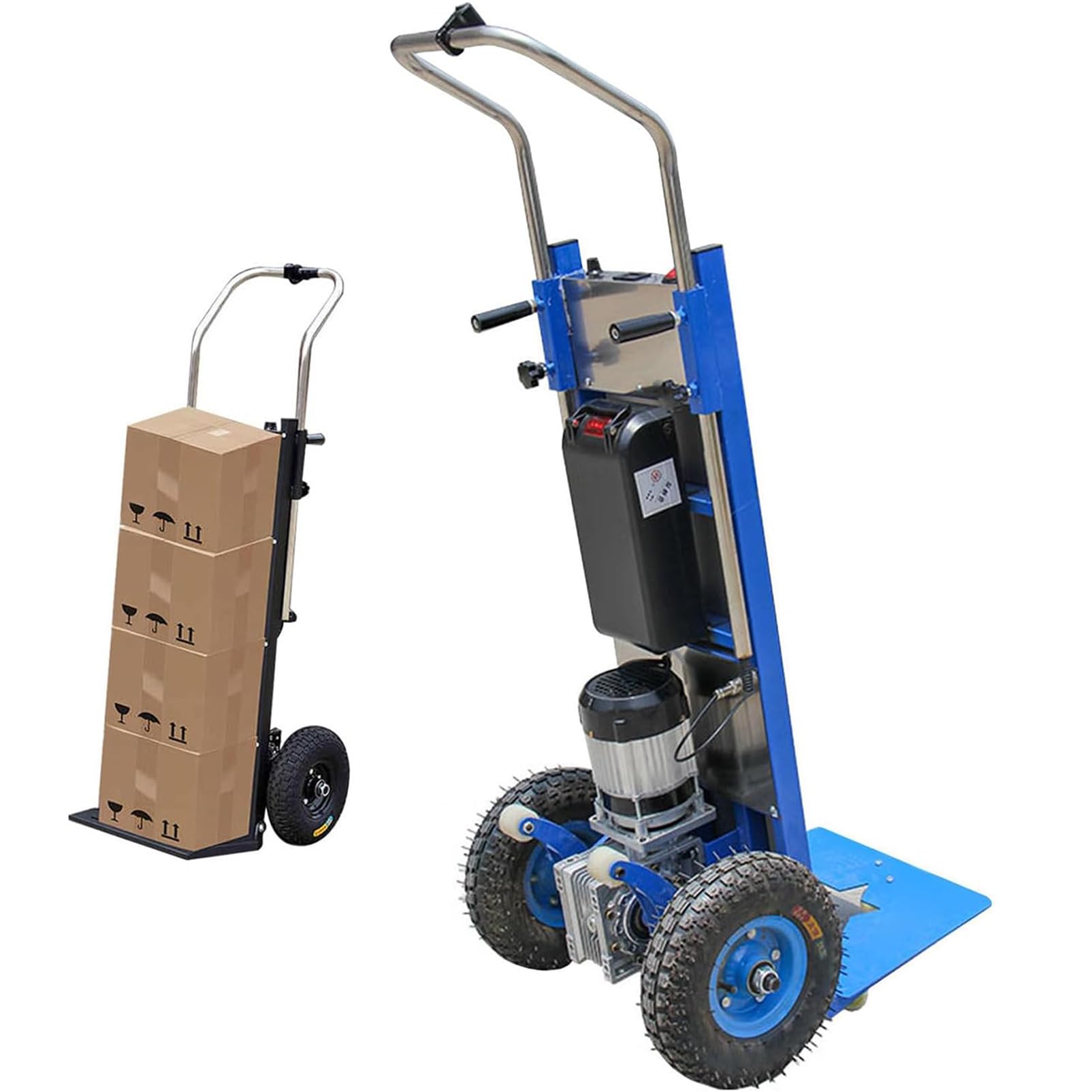 Electric Trolley for Climbing Stairs Portable Durable Electric Hand Trolley for Up and Down Stairs Labor Saving Trolley with Telescopic Handle