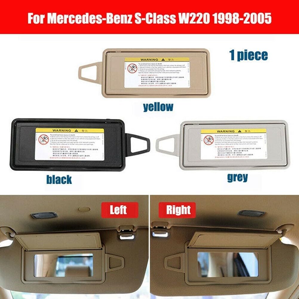 Elegante visiera parasole per specchietto retrovisore per Mercedes Classe S, adatta direttamente ai modelli dal 1998 al 2013 (beige destro)