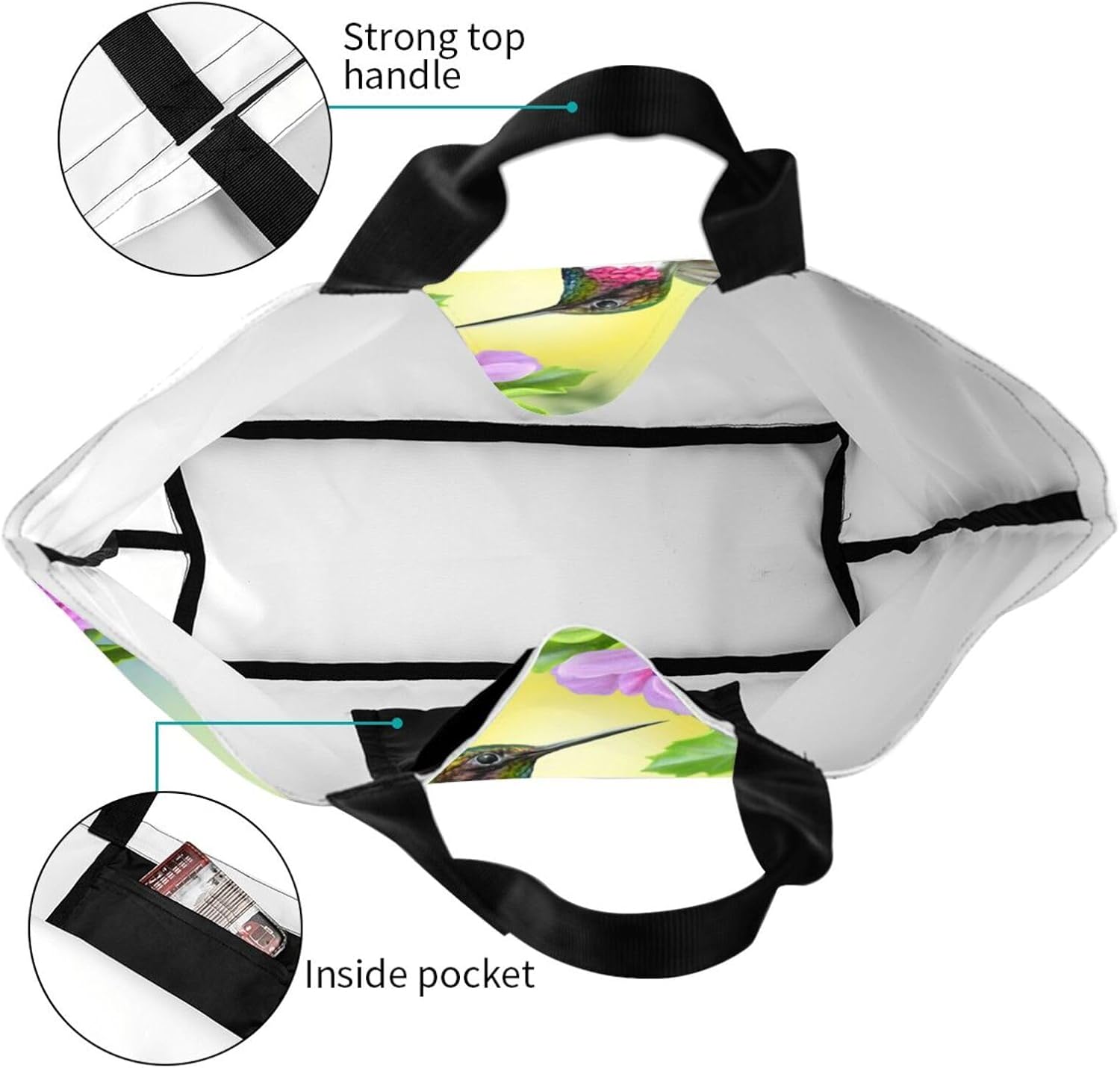 Thanksgiving Turkey Tote Bag Casual Portable Shoulder Bags Reusable Handbag For Women Travel Shopping - Image 5