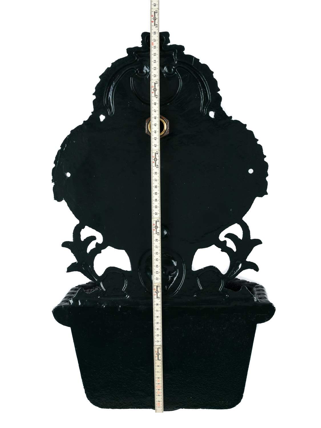 aubaho Fuente de Pared para jardín con Pila Estilo Antiguo - Aluminio Fundido - Verde
