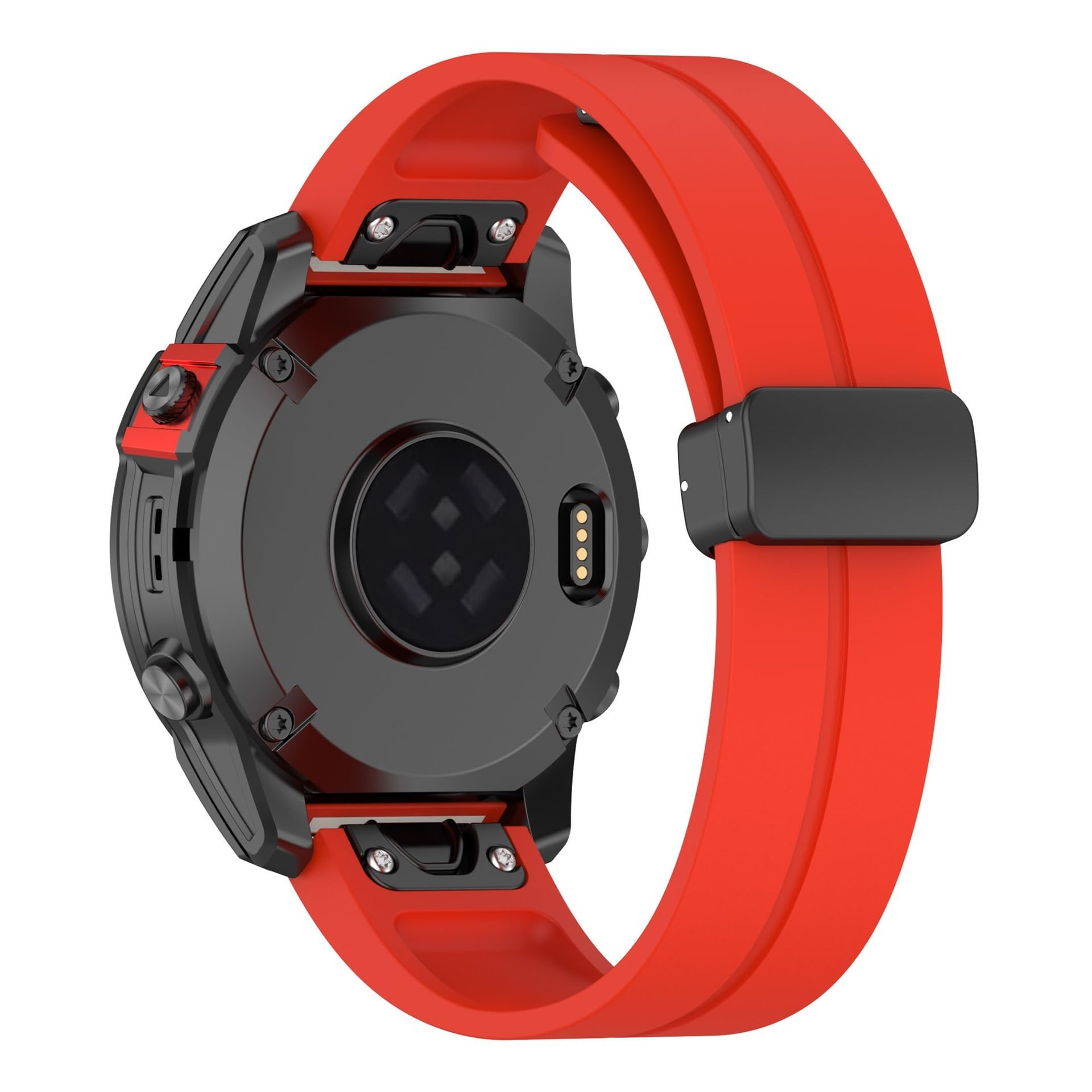 Fit for Jiaming series Garmin Fenix7x watch strap Fenix7 6 5 quick release folding buckle strap (Color : Wine red, Size : Fenix 7X)